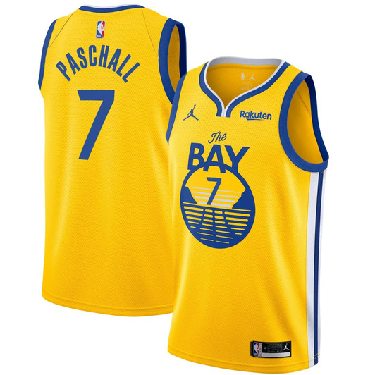 Men'S Jordan Brand Eric Paschall Gold Golden State Warriors 2020/21 Swingman Badge Jersey – Statement Edition