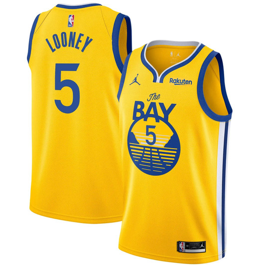 Men'S Jordan Brand Kevon Looney Gold Golden State Warriors 2020/21 Swingman Badge Jersey – Statement Edition