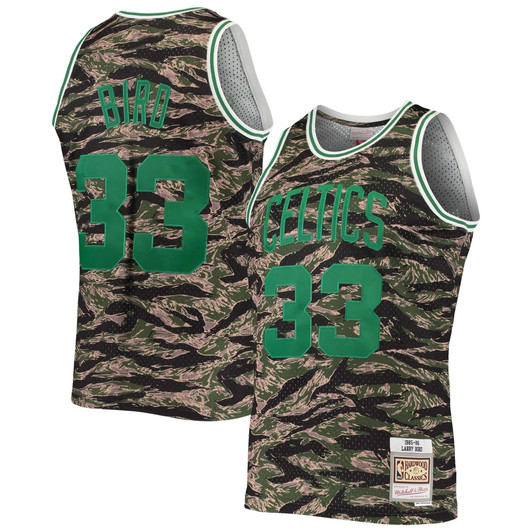 Larry Bird Boston Celtics Mitchell & Ness Hardwood Classics Tiger Swingman Jersey - Camo