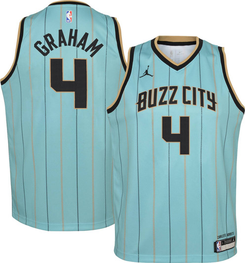 Jordan Youth 2020-21 City Edition Charlotte Hornets Devonte' Graham #4 Dri-Fit Swingman Jersey