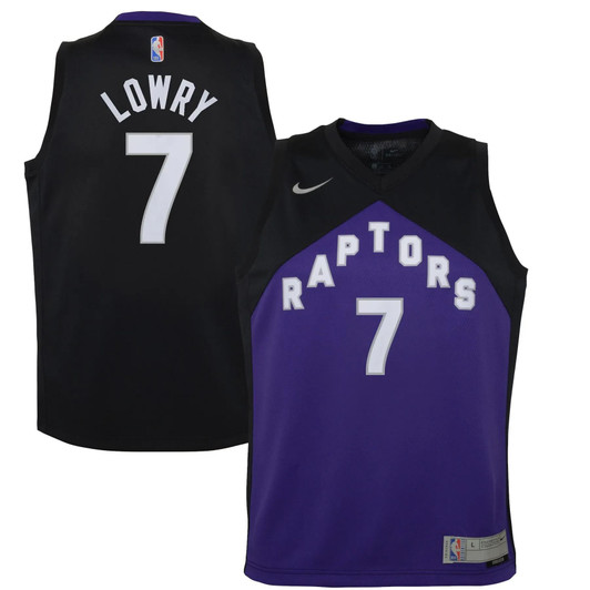 Kyle Lowry Toronto Raptors Nike Youth 2020/21 Swingman Player Jersey Black/Purple - Earned Edition