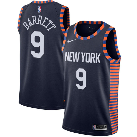 Rj Barrett New York Knicks Nike 2019/20 Swingman Jersey - City Edition - Navy