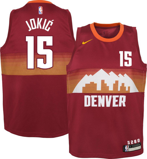 Nike Youth 2020-21 City Edition Denver Nuggets Nikola Jokic #15 Dri-Fit Swingman Jersey
