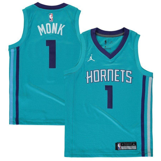 Malik Monk Charlotte Hornets Brand Jordan  Jersey Teal Icon Edition 2019