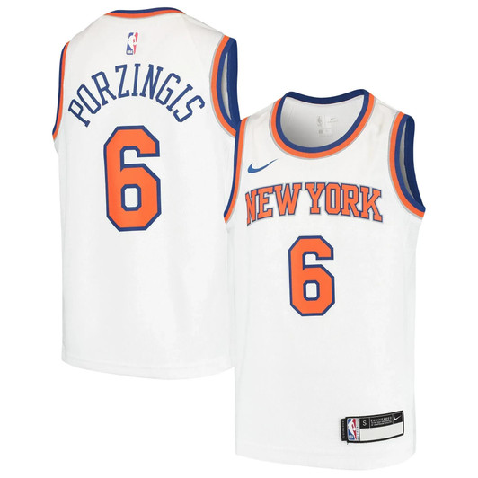 Kristaps Porzingis New York Knicks Nike Youth Swingman Jersey - White