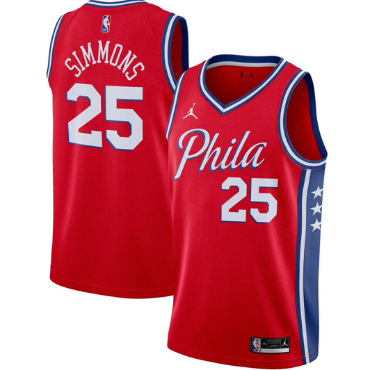 Ben Simmons Philadelphia 76Ers Jordan Brand 2020/21 Swingman Jersey - Statement Edition - Red