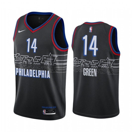 Philadelphia 76Ers Danny Green #14 Black 2020-2021 City Edition Jersey