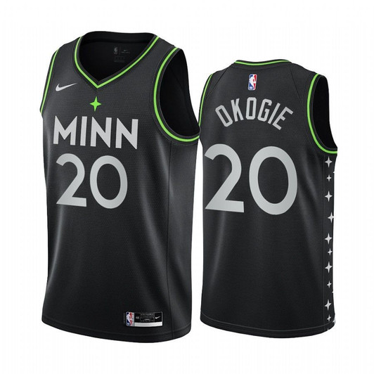 Josh Okogie Minnesota Timberwolves 2020-21 Black City Edition Jersey New Uniform
