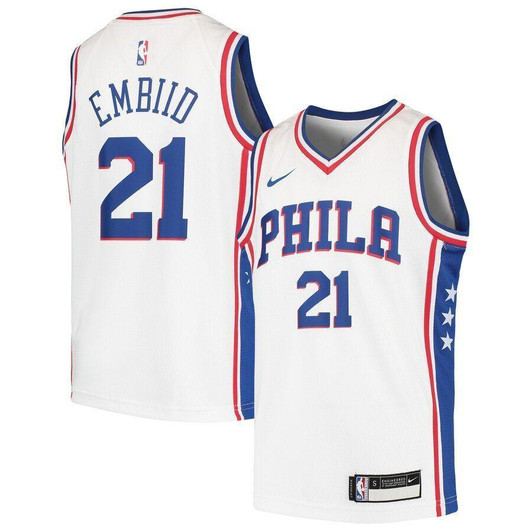 Joel Embiid Philadelphia 76ers  Jersey White 2019