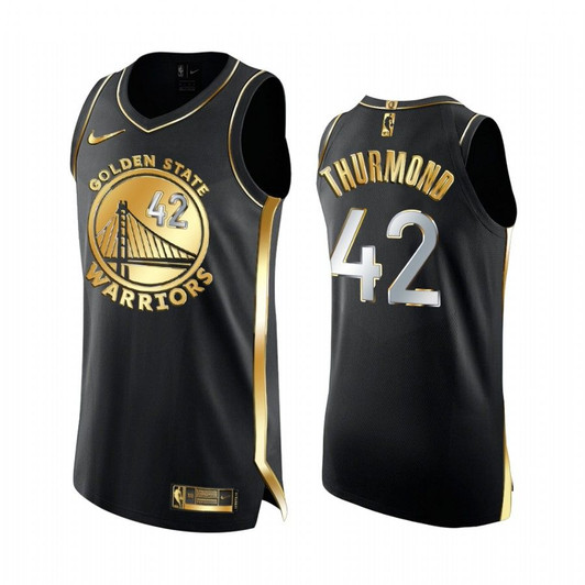 Nathaniel Thurmond Golden State Warriors Black Golden Edition Jersey 6X Champs 