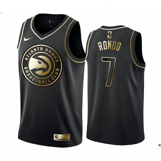 Rajon Rondo #9 Atlanta Hawks Black Golden Edition Jersey