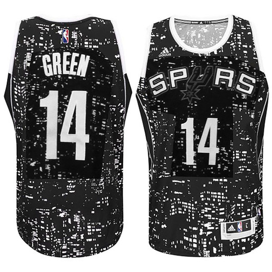 Male San Antonio Spurs #14 Danny Green City Lights Black Swingman Jersey