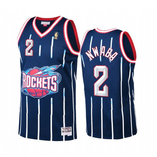 David Nwaba #2 Houston Rockets Hardwood Classics Jersey Navy