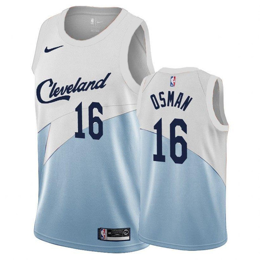Cleveland Cavaliers Cedi Osman #16 White-Blue 2018-19 Earned Edition Jersey