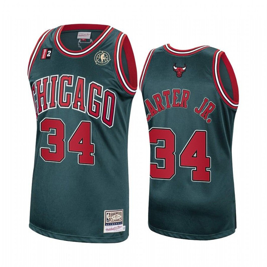 Wendell Carter Jr. #34 Chicago Bulls Green Hardwood Classics  Jersey