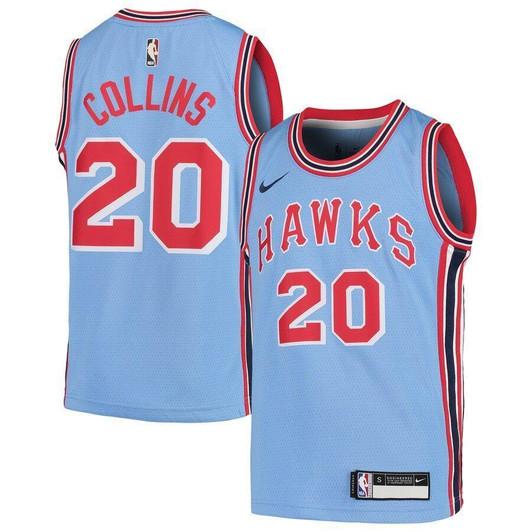 John Collins Atlanta Hawks  Hardwood Classics Jersey Blue 2019