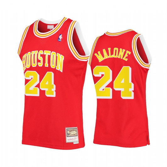 Moses Malone #24 Houston Rockets Red Hardwood Classics Jersey