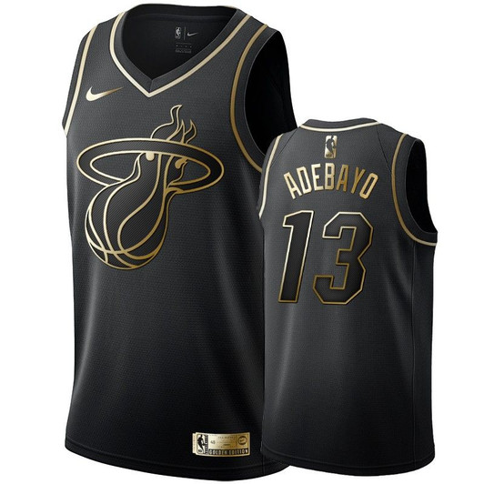 Men'S Miami Heat Bam Adebayo Black #13 Golden Edition Swingman Jersey