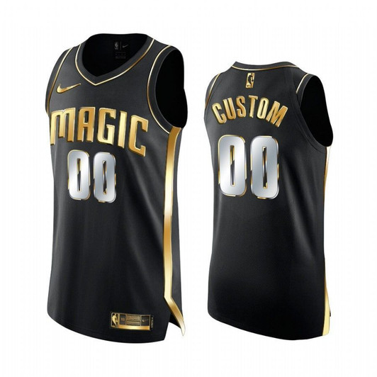 Custom Orlando Magic 2020-21 Black Golden Edition Jersey  Limited