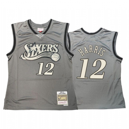 Tobias Harris #12 Philadelphia 76Ers Hardwood Classics Jersey Gray