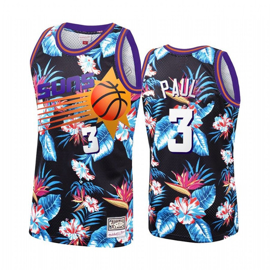 Chris Paul #3 Phoenix Suns Black Floral Fashion Jersey