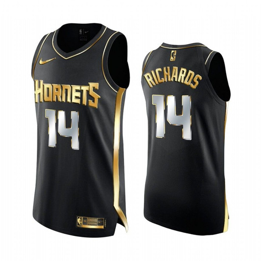 Charlotte Hornets Nick Richards Black Golden Edition  Limited Jersey 2020-21