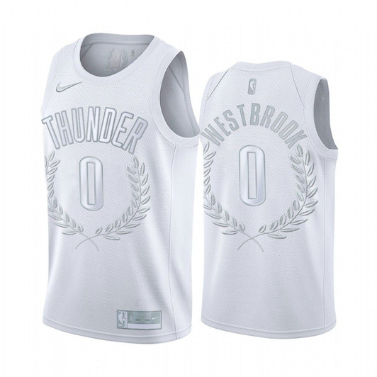 Russell Westbrook #0 Okc Thunder White Mvp Jersey