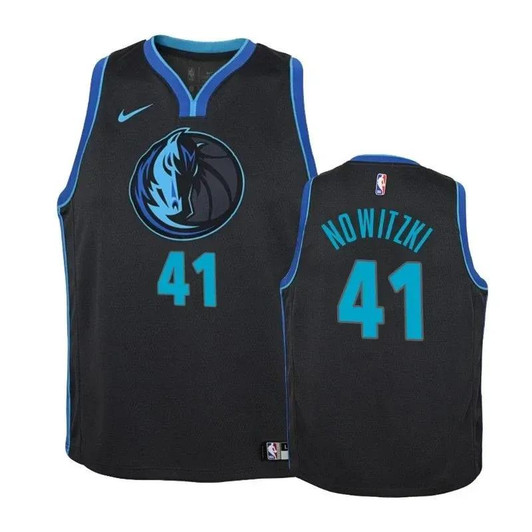 Mavericks Dirk Nowitzki #41 City Anthracite Jersey