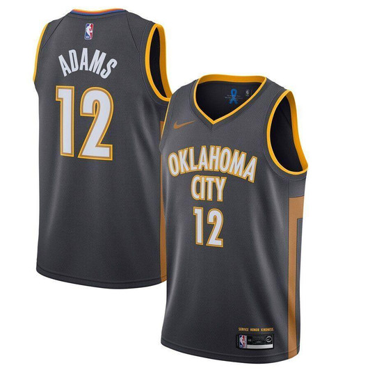 Steven Adams Oklahoma City Thunder 2020 Finished Jersey Charcoal City Edition