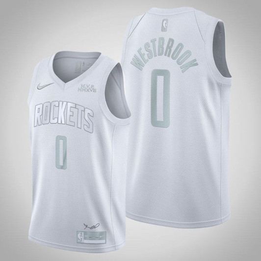 Houston Rockets Russell Westbrook #0 Nba 2020 New Arrival White Jersey