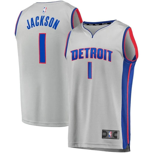 Reggie Jackson Detroit Pistons Fast Break Replica Nba Jersey Gray - Statement Edition