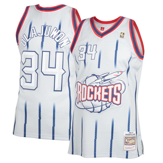 Hakeem Olajuwon Houston Rockets 1996/97 Hardwood Classics Reload 20 Gray Jersey gift for Houston Rockets fans