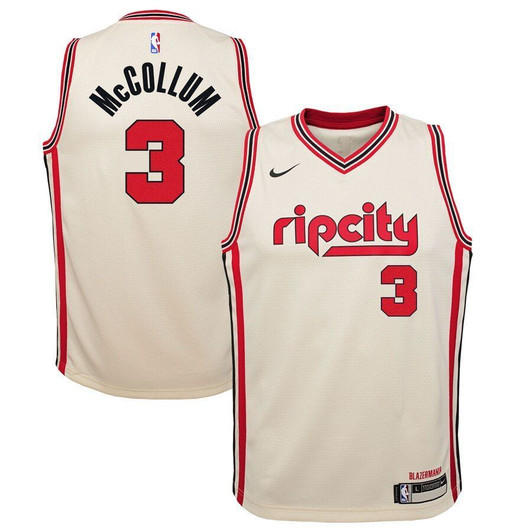 C.J. Mccollum Portland Trail Blazers Youth Jersey Cream City Edition