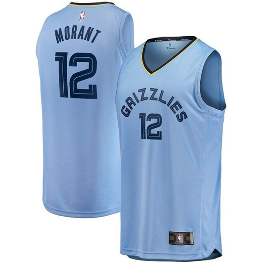 Ja Morant Memphis Grizzlies 2019/20 Fast Break Jersey Light Blue Statement Edition