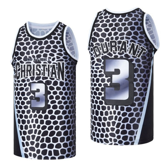 Kevin Durant Montrose Christian School #3 Black Basketball Jersey