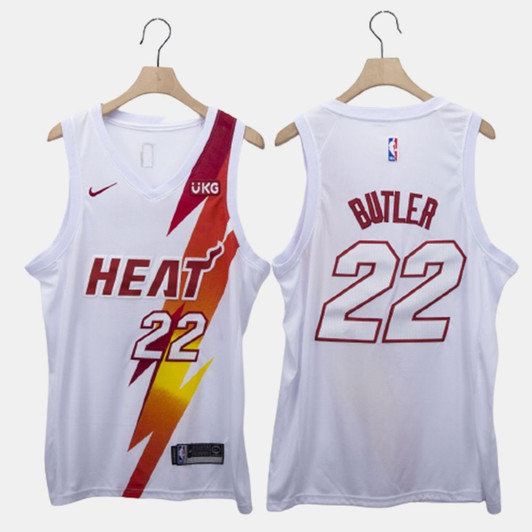 Miami Heat Jimmy Butler Nba 2021 #22 For Men White Basketball Jersey