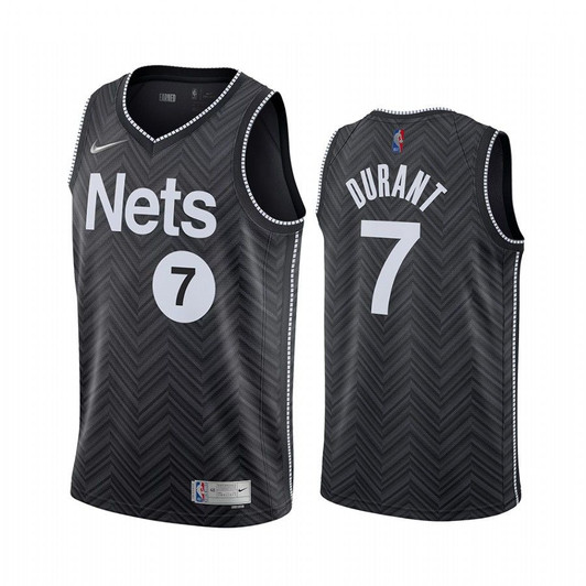 Kevin Durant Nets 2020-21 Earned Edition Black Jersey