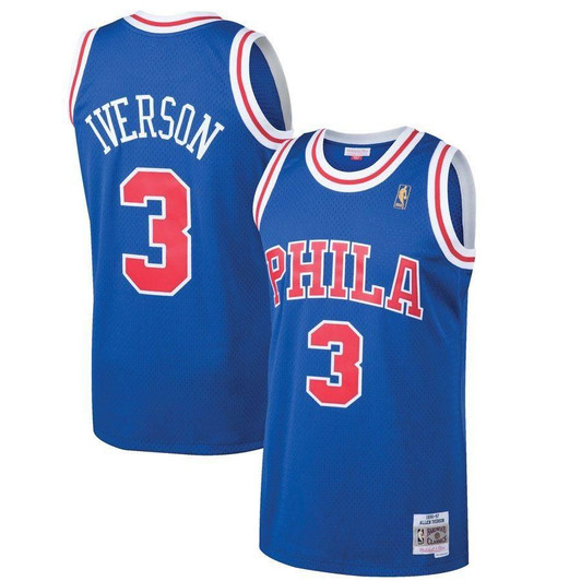 Allen Iverson Philadelphia 76Ers Mitchell Ness 1996-97 Hardwood Classics Swingman Jersey Royal 2019