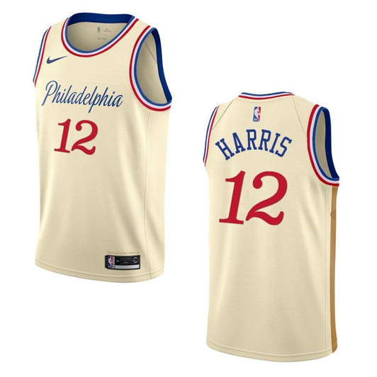 Philadelphia 76Ers 12 Tobias Harris City Swingman Cream 3D Jersey
