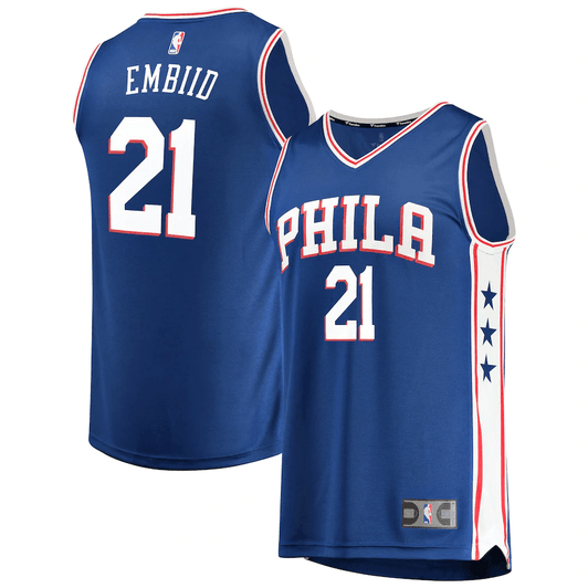 Joel Embiid Philadelphia 76Ers Fanatics Branded Fast Break Team Color Player Royal Icon Edition 3D Jersey
