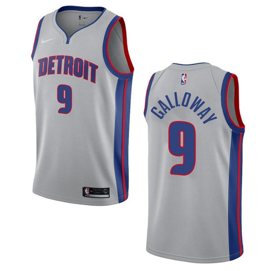 Detroit Pistons 9 Langston Galloway Statement Swingman Gray 3D Jersey