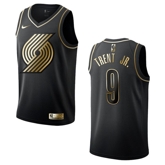 Portland Trail Blazers 9 Gary Trent Jr. Golden Edition Black 3D Jersey