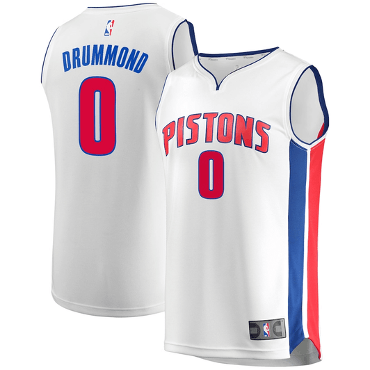 Andre Drummond Detroit Pistons Fanatics Branded Fast Break Replica Association Edition White 3D Jersey
