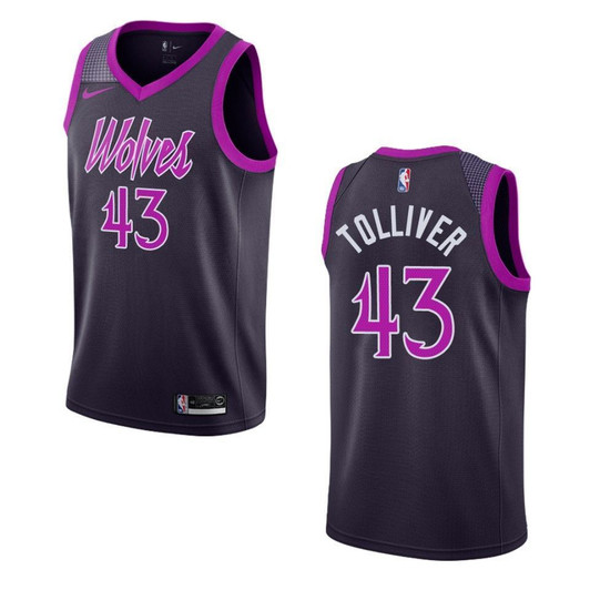 Minnesota Timberwolves 43 Anthony Tolliver City Swingman Purple 3D Jersey