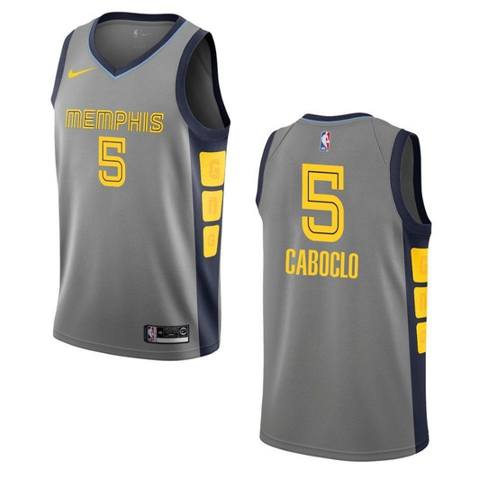 Memphis Grizzlies 5 Bruno Caboclo City Swingman Gray 3D Jersey