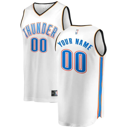 Oklahoma City Thunder Fast Break Custom Replica Jersey White - Association Edition