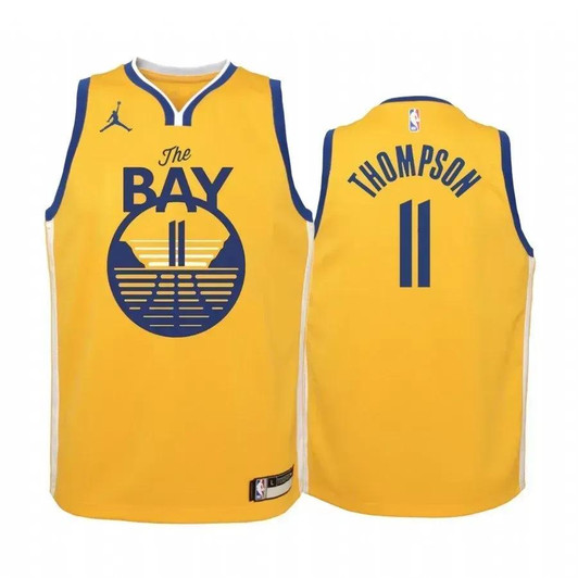 Klay Thompson Golden State Warriors Yellow Statet Nba Jersey