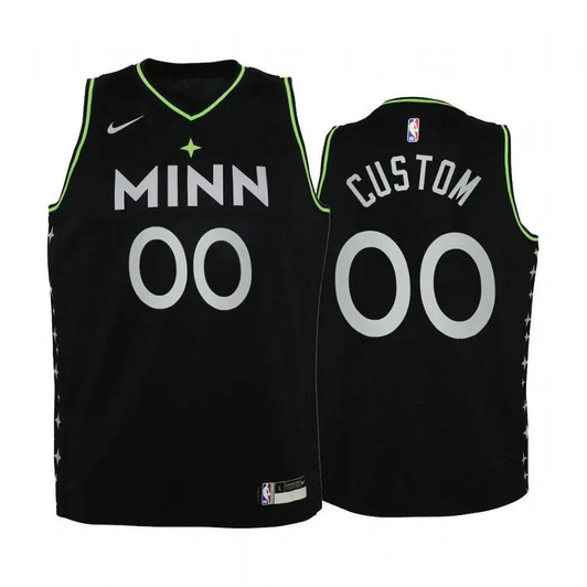 Minnesota Timberwolves Custom 2020-21 City Black Jersey