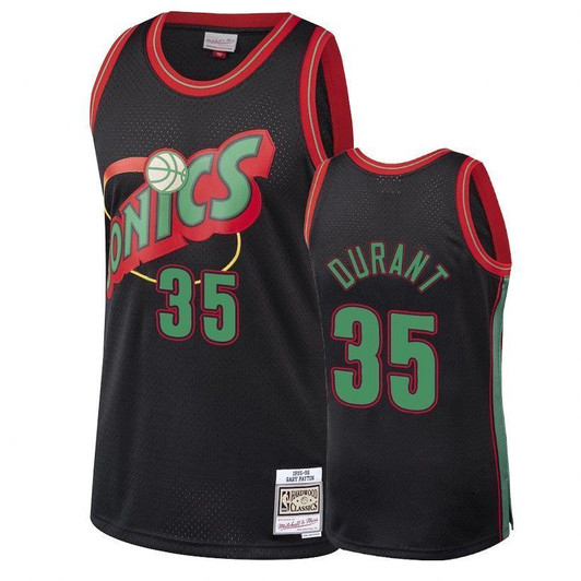 Men'S Supersonics Male Kevin Durant #35 Classics Christmas Black Jersey