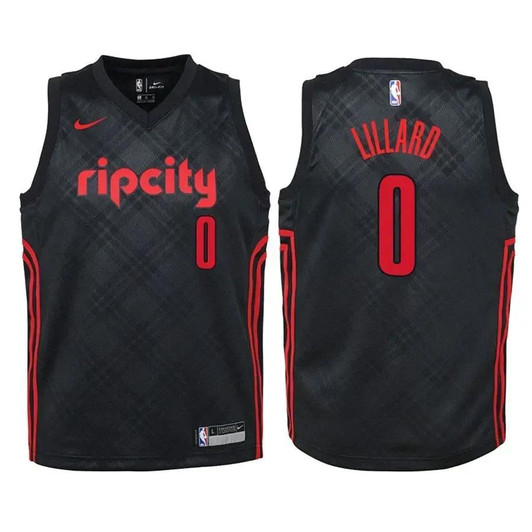 Blazers Damian Lillard #0 City Edition Black Jersey